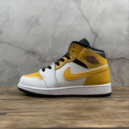 【320】[554725-170]-[AIR JORDAN 1 MID GS WHITE/BLACK/UNIVERSITY GOLD]-[WOMAN:35-39]