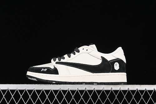 【360】[XY2688-106]-[TRAVIS SCOTT X FRAGMENT DESIGN X AIR JORDAN 1 LOW OG SP BAPE WHITE/BLACK]-[36-45]
