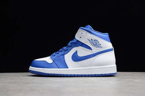 [554724-114]-[AIR JORDAN 1 MID WHITE/HYPER ROYAL-WHITE]-[WOMAN:36-39]-[MAN:40-47]