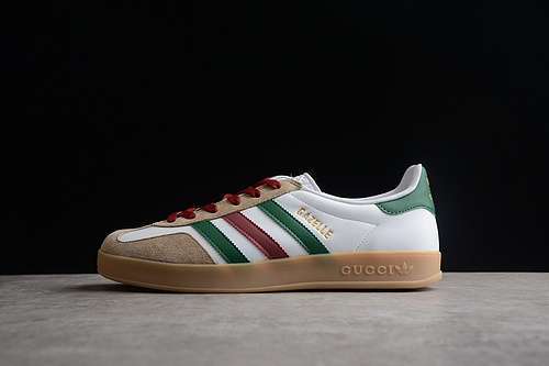 【280】[GU*CCI＆GAZELLE SHOES CLOUD WHITE/BROWN/GREEN-WINE RED]-[WOMAN:36-39]-[MAN:40-45]