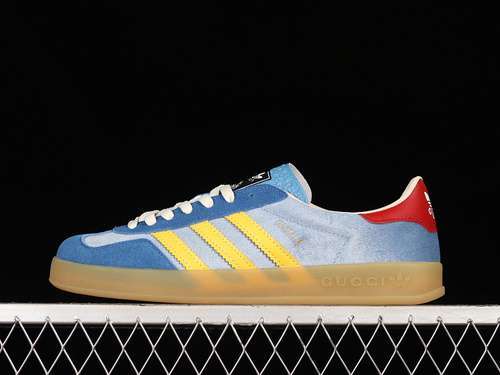 【240】[GU*CCI X GAZELLE SHOES BLUE/YELLOW/RED]-[WOMAN:36-39]-[MAN:40-45]