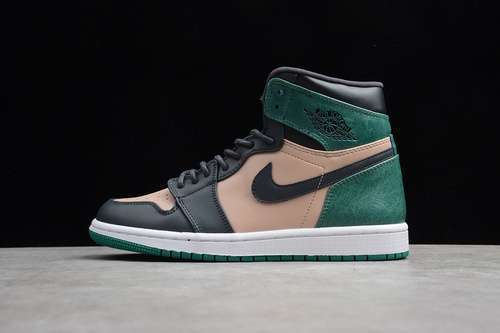 [AH7389-203]-[GZ AIR JORDAN 1 RETRO HIGH BIO BEIGE/ANTHRACITE/GREEN][UNISEX:36-47.5]