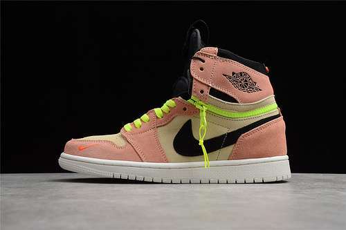 【470】[CW6576-800]-[AIR JORDAN 1 HIGH SWITCH PINK VOLT SWITCH CREAM/PEACH-NEON-BLACK]-[UNISEX:36-46]