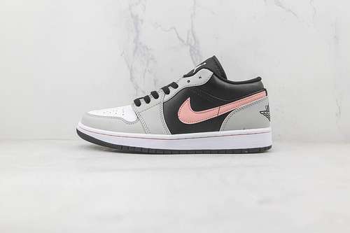 【300】[553558-062]-[AIR JORDAN 1 LOW BLACK/GREY FOG/WHITE/BLEACHED CORAL]-[WOMAN:36-39]-[MAN:40-46]
