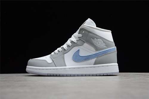 【360】[BQ6472-105]-[CJ AIR JORDAN 1 MID LIGHT GREY/WHITE/LIGHT PURPLE]-[WOMAN:36-39]-[MAN:40-45]