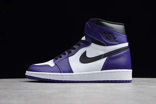 【550】[555088-500]-[ST AIR JORDAN 1 RETRO HIGH COURT PURPLE/WHITE-BLACK]-[MAN:40.5-46]