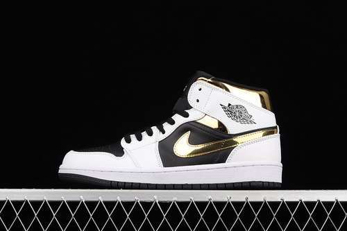 【340】[554724-190]-[AIR JORDAN 1 MID SE WHITE/BLACK/GOLD]-[WOMAN:36-39]-[MAN:40-46]