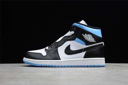 【360】[BQ6472-102]-[CJ AIR JORDAN 1 MID WHITE/UNIVERSITY BLUE/BLACK]-[WOMAN:35.5-39]-[MAN:40-44.5]