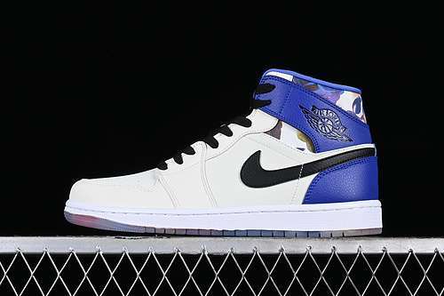 【320】[FD4330-101]-[AIR JORDAN 1 MID FLOWER GARDEN WHITE/GREY/BLACK/BLUE]-[WOMAN:36-39]-[MAN:40-46]