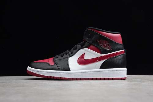 【340】[554724-066]-[AIR JORDAN 1 MID BRED TOE BLACK/RED/WHITE]-[WOMAN:36-39]-[MAN:40-46]