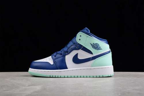 【360】[554725-413]-[CJ AIR JORDAN 1 MID GS BLUE MINT MYSTIC NAVY/WHITE/MINT FOAM]-[UNISEX:35.5-46]
