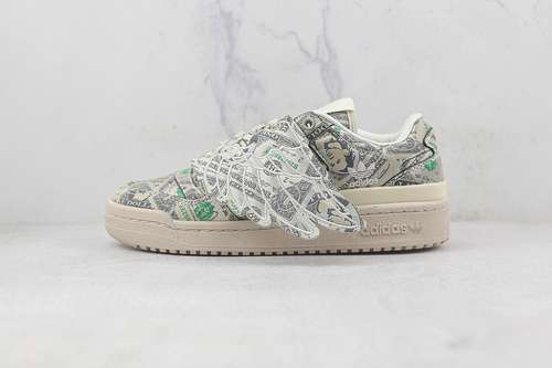 【340】[GX6393]-[JEREMY SCOTT X FORUM 84 LOW WINGS MONEY BLISS/OFF WHITE-BLISS]-[UNSIEX:36-45]