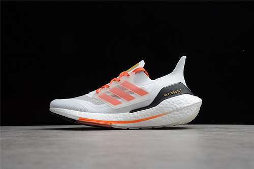 【300】[FZ2106]-[ULTRA BOOST 21 CONSORTIUM CLOUD WHITE/CORE BLACK/ORANGE]-[WOMAN:36-39]-[MAN:40-45]