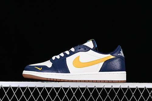 【280】[CZ0790-407]-[AIR JORDAN 1 LOW OG AJ1 WHITE/BLUE/YELLOW]-[WOMAN:36-39]-[MAN:40-46]
