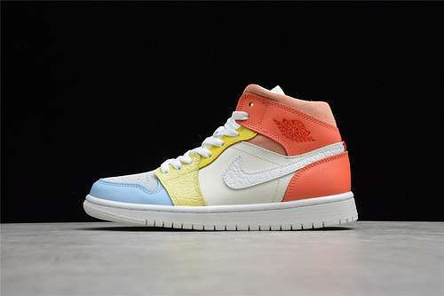 【340】[DJ6908-100]-[AIR JORDAN 1 MID TO MY FIRST COACH SAIL/WHITE-ZITRON-OPTI YELLOW]-[UNISEX:36-46]