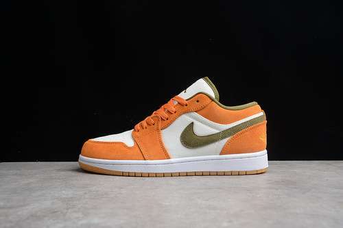 【340】[DH6931-102]-[GZ AIR JORDAN 1 LOW ORANGE/OLIVE/WHITE]-[WOMAN:36-39]-[MAN:40-46]