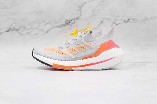 【320】[FY0400]-[ULTRABOOST 21 SHOES CRYSTAL WHITE/CRYSTAL WHITE/ACID ORANGE]-[WOMAN:36-39]