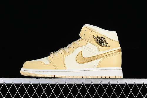 【280】[FB9892-200]-[AIR JORDAN 1 MID WHITE/BLACK/GOLD]-[WOMAN:36-39]-[MAN:40-46]