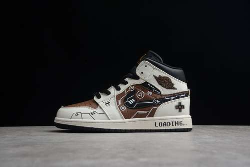 【340】[554724-170]-[AIR JORDAN 1 MID BLACK/BROWN/BEIGE]-[WOMAN:36-39]-[MAN:40-47]