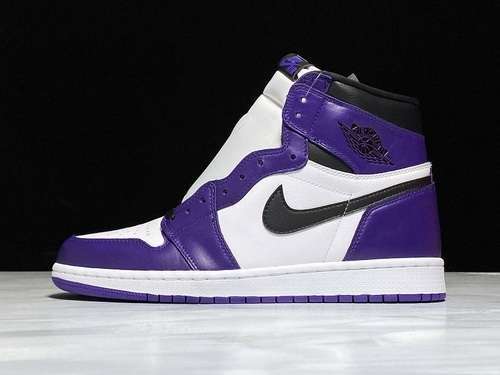 【550】[555088-500]-[GET AIR JORDAN 1 RETRO HIGH COURT PURPLE/WHITE-BLACK]-[MAN:40.5-46]