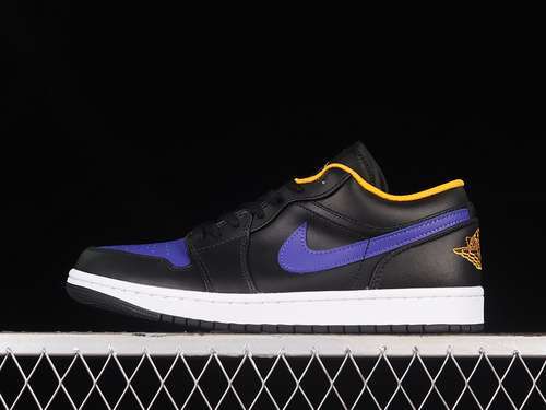 【340】[553558-075]-[AIR JORDAN 1 LOW BLACK/DARK CONCORD/TAXI]-[MAN:40-46]