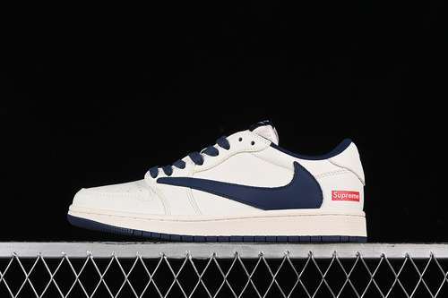 【360】[XZ116]-[TRAVIS SCOTT X FRAGMENT DESIGN X AIR JORDAN 1 LOW OG SP SUPREME OFF WHITE/BLUE][36-45]