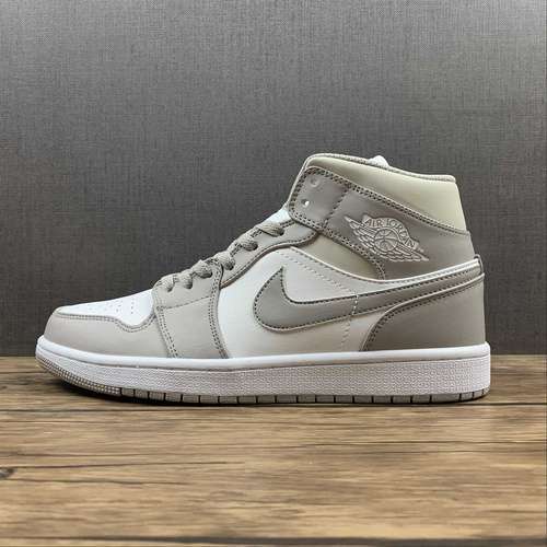 【320】[554724-082]-[AIR JORDAN 1 MID LINEN COLLEGE GREY/LIGHT BONE/WHITE]-[WOMAN:36-39]-[MAN:40-46]