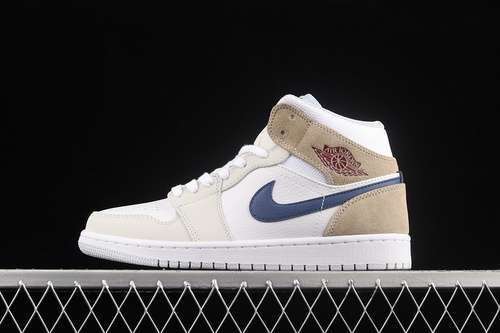 【340】[DO6726-100]-[AIR JORDAN 1 MID WHITE/TAN/NAVY BLUE]-[WOMAN:36-39]-[MAN:40-46]