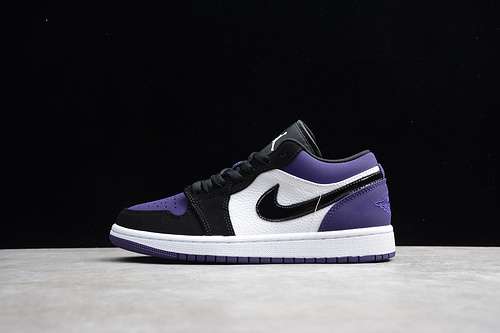 [70-67-78]-[553558-125]-[AIR JORDAN 1 LOW WHITE/BLACK-COURT PURPLE]-[WOMAN:36-39]-[MAN:40-47.5]
