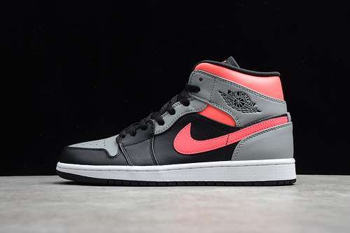 【360】[554724-059]-[CJ AIR JORDAN 1 MID PINK SHADOW BLACK/HOT PUNCH-LIGHT SMOKE GREY]