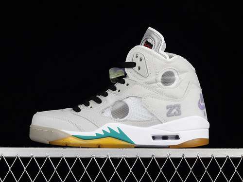 【380】[CT8480-105]-[OW X AIR JORDAN 5 RETRO SP WHITE/BLACK/PURPLE-YELLOW]-[WOMAN:36-39]-[MAN:40-46]