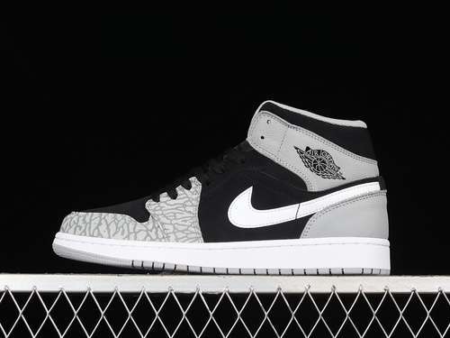 【360】[DM1200-016]-[AIR JORDAN 1 MID SE ELEPHANT TOE BLACK/WHITE/LIGHT SMOKE GREY/UNIVERSITY RED]