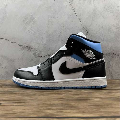 【360】[BQ6472-102]-[AIR JORDAN 1 MID WHITE/UNIVERSITY BLUE/BLACK]-[WOMAN:35.5-39]-[MAN:40-44.5]
