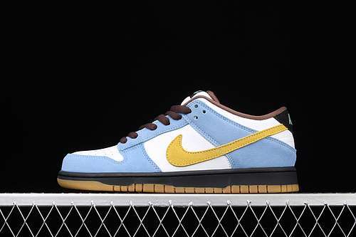 【350】[DUNK LOW HOMER SB WHITE/MEDIUM YELLOW-UNIVERSITY BLUE]-[MAN:39-45]