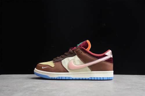 【340】[DJ1173-700]-[SOCIAL STATUS X SB DUNK MID CHOCOLATE MILK CANVAS/MID SOFT PINK/BURNT BROWN]