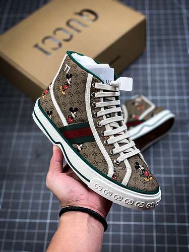 【480】[GU*CCI TENNIS 1977 PRINT SNEAKER KHAKI/GREEN/WHITE-RED]-[WOMAN:35-39]-[MAN:40-44]