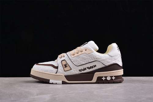 【630】[2024TRAINER L*V LOUIS VUITTON TRAINER WHITE/GREY/YELLOW/BROWN]-[MAN:38-45]