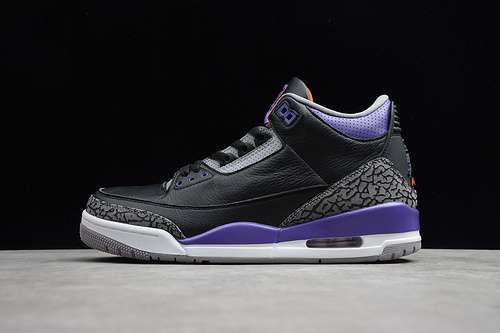 【520】[CT8532-050]-[AIR JORDAN 3 RETRO BLACK/CEMENT GREY-WHITE-COURT PURPLE]-[MAN:40-47]