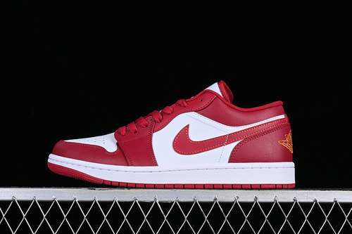 【320】[553558-607]-[AIR JORDAN 1 LOW CARDINAL RED/WHITE/LIGHT CURRY]-[WOMAN:35.5-39]-[MAN:40-46]