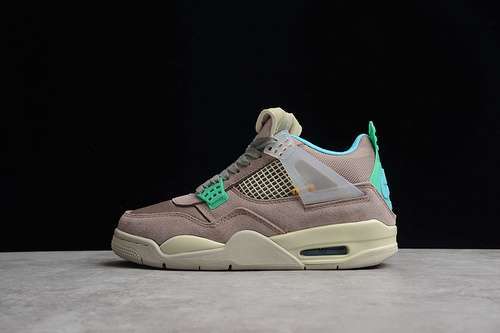 【320】[DJ5718-242]-[UNION LA X AIR JORDAN 4 RETRO TAUPE HAZE/BLUE FURY/KHAKI/ROMA GREEN]