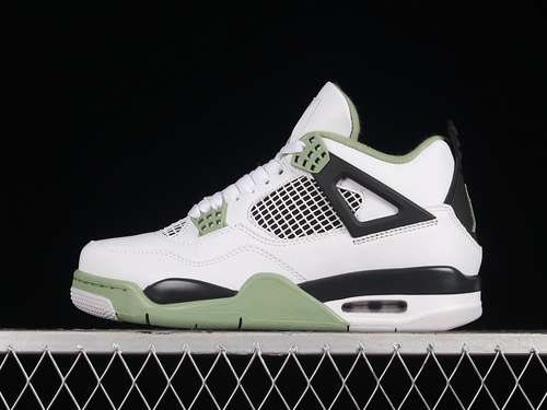【500】[AQ9129-103]-[AIR JORDAN 4 RETRO SEAFOAM WHITE/OIL GREEN/DARK ASH/NEUTRAL GREY]-[WOMAN:36-39]
