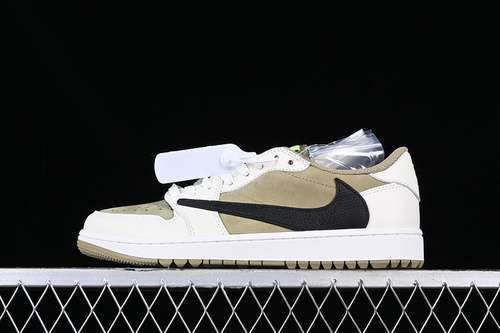 【340】[FZ3124-200]-[TRAVIS SCOTT AIR JORDAN 1 LOW NEUTRAL OLIVE/BLACK/SAIL/LIGHT LEMON TWIST]