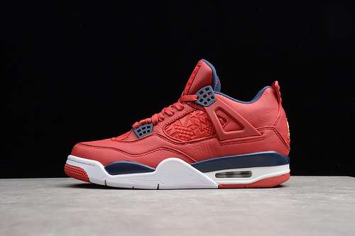 [CI1184-617]-[GZ AIR JORDAN 4 RETRO FIBA GYM RED/OBSIDIAN-WHITE-METALLIC GOLD]