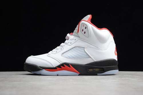 【400】[DA1911-102]-[AIR JORDAN 5 RETRO FIRE RED SILVER TONGUE WHITE/BLACK-METALLIC SILVER]