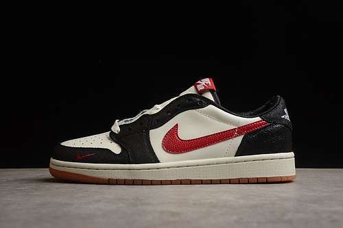 【300】[CZ0790-163]-[AIR JORDAN 1 LOW UNC AJ1 BLACK/WHITE/RED]-[WOMAN:36-39]-[MAN:40-46]