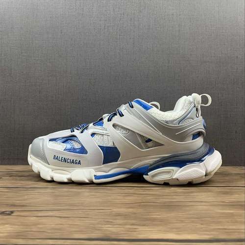 【600】[542436-W2FS9-9051]-[BA*LEN*CIAGA TRACK SNEAKERS WHITE/GREY/BLUE]-[WOMAN:36-39]-[MAN:40-47]