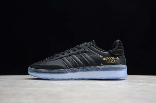 [BD7476]-[SAMBA RM SHOES CORE BLACK/SHOCK CYAN/GOLD]-[WOMAN:36-39]-[MAN:40-45]