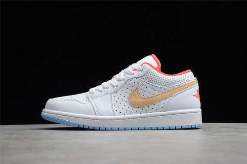 【300】[DC9509-100]-[AIR JORDAN 1 LOW SE WHITE/SESAME-FLASH CRIMSON-PSYCHIC BLUE]-[UNISEX:36-47]