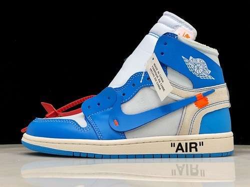 【580】[AQ0818-148]-[OG AIR JORDAN 1 RETRO HIGH X OFF WHITE UNIVERSITY BLUE]-[MAN:40-47.5]