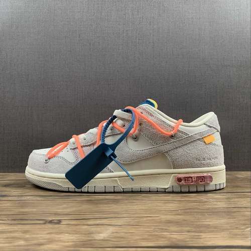 【360】[DJ0950-119]-[OW X SB DUNK LOW LOT 19 OF 50 SAIL/NEUTRAL GREY/ORANGE PULSE]-[UNISEX:36-46]